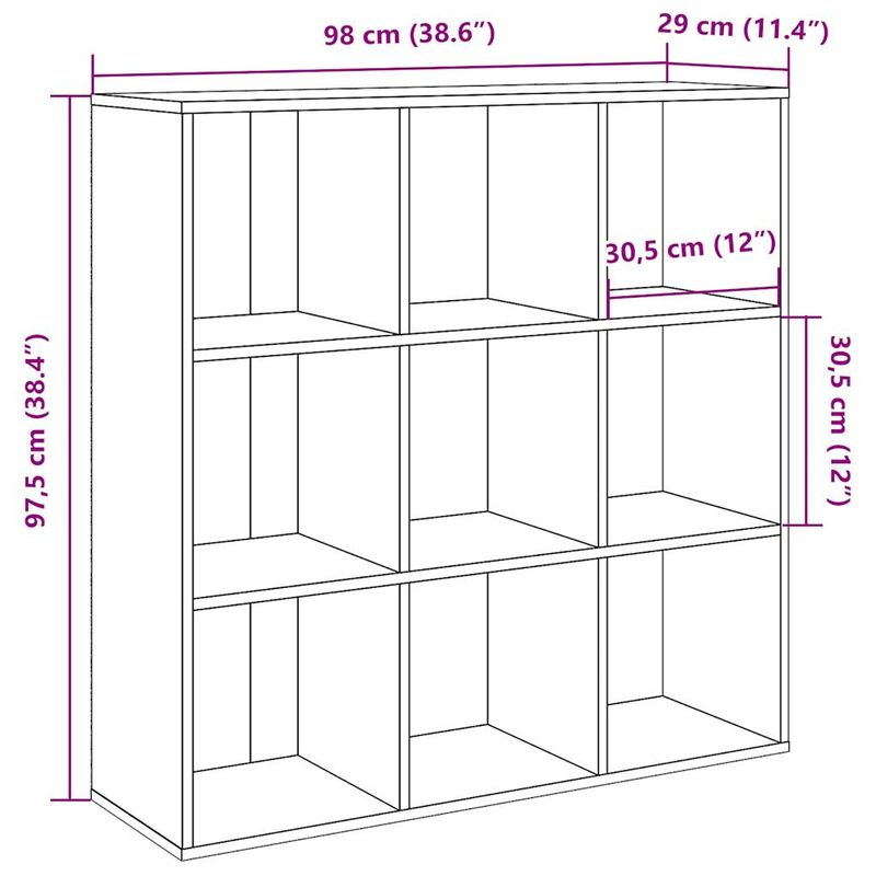 Casa si Gradina - Mobilier - Biblioteci si rafturi - Biblioteci - Biblioteca, stejar artizanal, 98x29x97,5 cm - Infinity.ro
