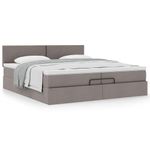 Casa si Gradina - Mobilier - Paturi si accesorii - Paturi - Cadru de pat otoman cu saltea Taupe 200x200 cm Material, model design simplu - Infinity.ro