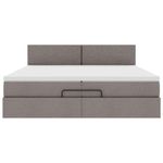 Casa si Gradina - Mobilier - Paturi si accesorii - Paturi - Cadru de pat otoman cu saltea Taupe 200x200 cm Material, model design simplu - Infinity.ro