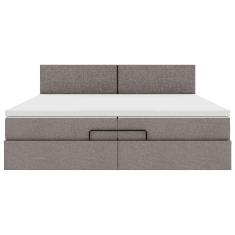 Casa si Gradina - Mobilier - Paturi si accesorii - Paturi - Cadru de pat otoman cu saltea Taupe 200x200 cm Material, model design simplu - Infinity.ro