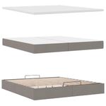 Casa si Gradina - Mobilier - Paturi si accesorii - Paturi - Cadru de pat otoman cu saltea Taupe 200x200 cm Material, model design simplu - Infinity.ro