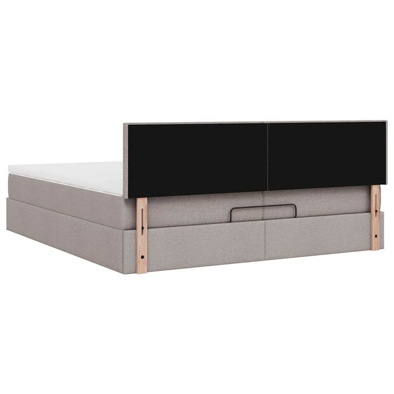 Casa si Gradina - Mobilier - Paturi si accesorii - Paturi - Cadru de pat otoman cu saltea Taupe 200x200 cm Material, model design simplu - Infinity.ro