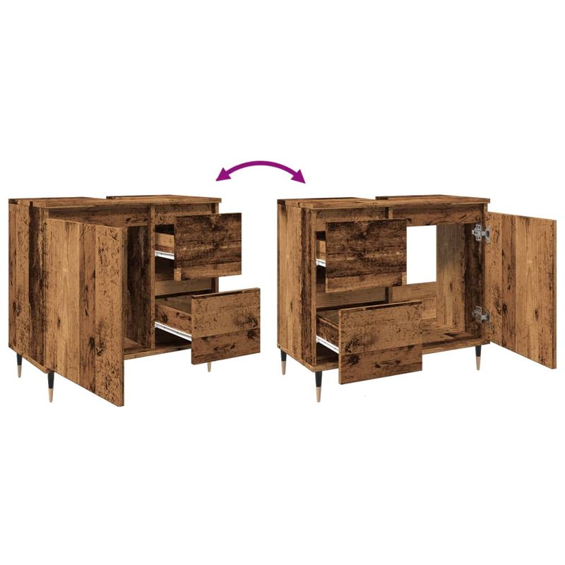 Casa si Gradina - Mobilier - Mobilier baie - Corpuri baie - Dulap de baie, lemn vechi, 65x33x60 cm, lemn prelucrat - Infinity.ro
