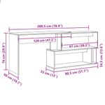 Casa si Gradina - Mobilier - Mese si birouri - Birouri - Birou de colt, stejar artizanal, 200,5x50x76 cm, lemn prelucrat - Infinity.ro