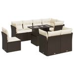 Casa si Gradina - Gradina si terasa - Mobilier exterior - Seturi mobila gradina - Set canapele de gradina cu perne, 9 piese, maro, poliratan - Infinity.ro