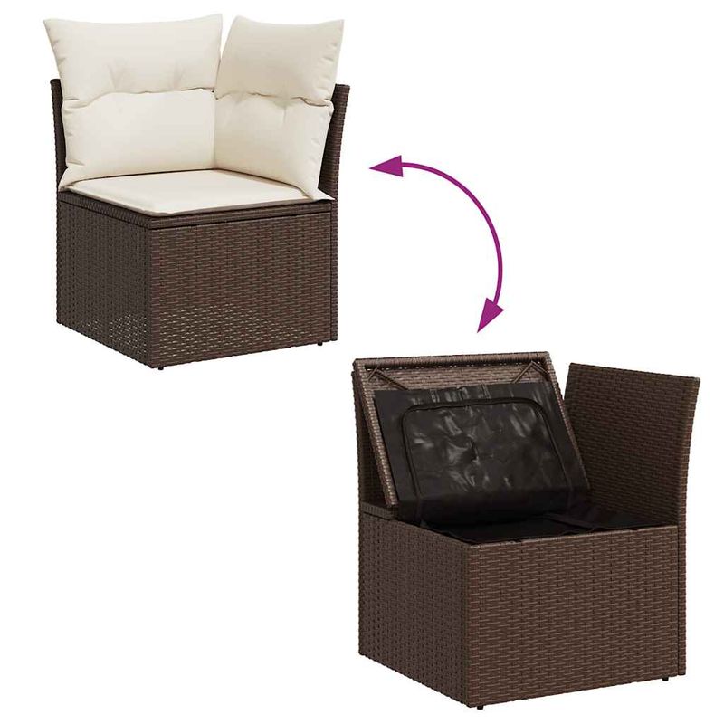 Casa si Gradina - Gradina si terasa - Mobilier exterior - Seturi mobila gradina - Set canapele de gradina cu perne, 9 piese, maro, poliratan - Infinity.ro