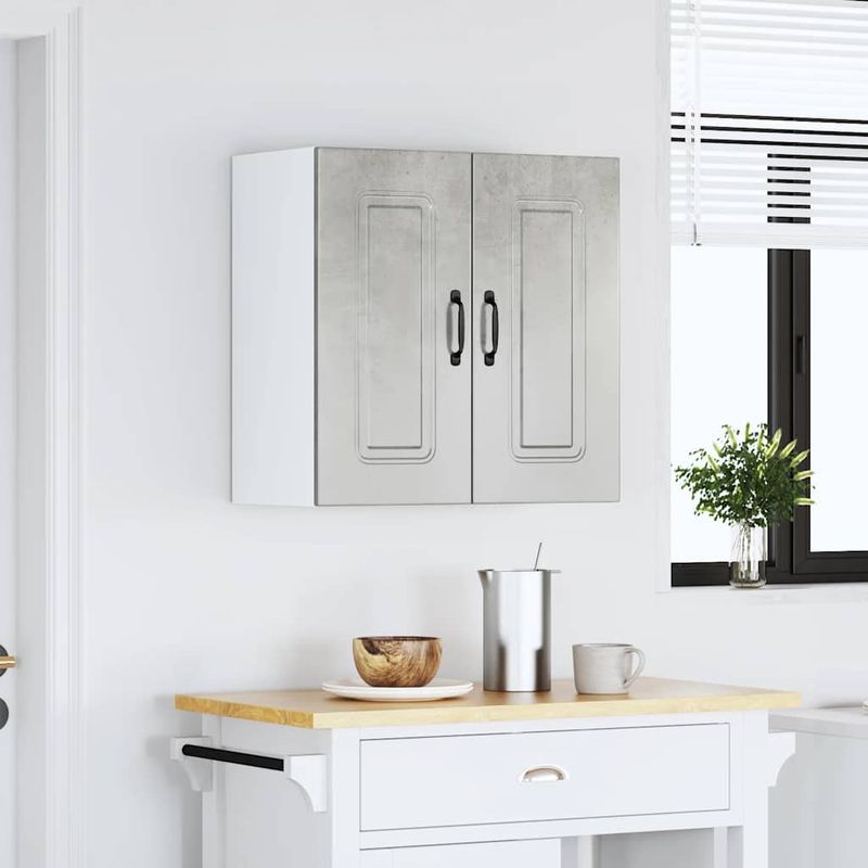 Casa si Gradina - Mobilier - Comode si corpuri - Corpuri bucatarie - Dulap de bucatarie „Kalmar” Lemn prelucrat gri beton, model 1x dulap de perete (2 uși), mărime 60x31x60 cm - Infinity.ro
