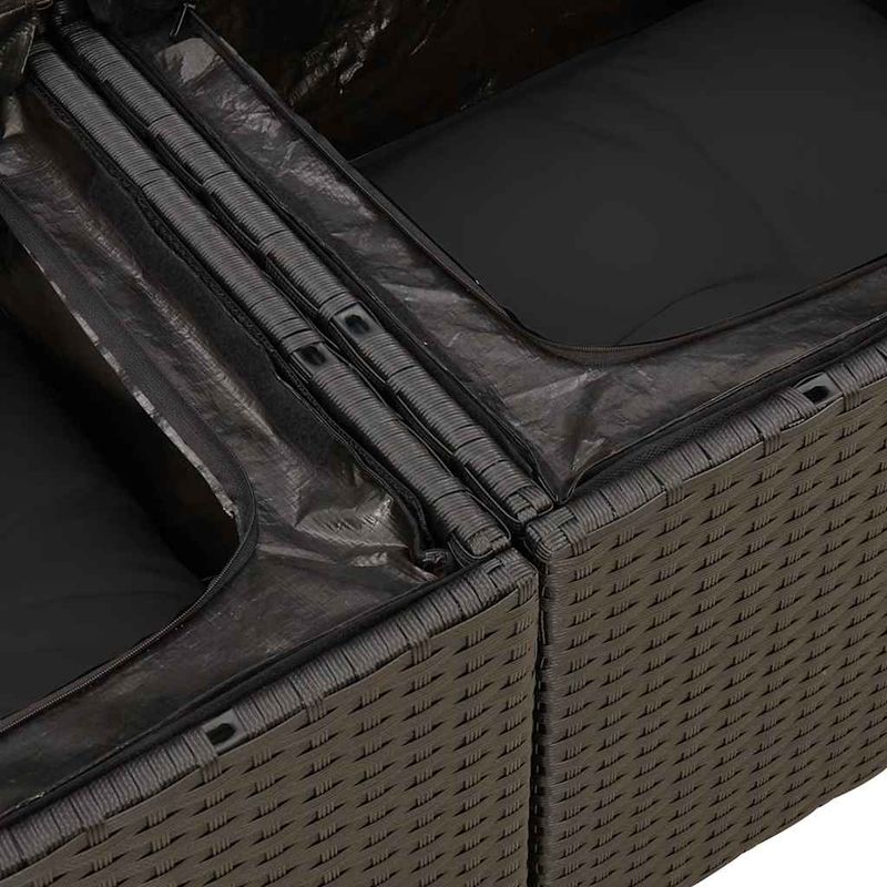Casa si Gradina - Gradina si terasa - Mobilier exterior - Seturi mobila gradina - Set mobilier de gradina cu perne, 8 piese, negru, poliratan - Infinity.ro