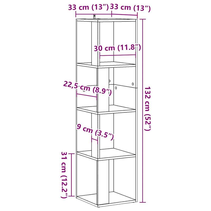 Casa si Gradina - Mobilier - Dulapuri si sifoniere - Dulapuri - Dulap de colt, Lemn vechi, 33x33x132 cm, PAL - Infinity.ro