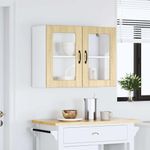 Casa si Gradina - Mobilier - Comode si corpuri - Corpuri bucatarie - Dulap bucatarie cu usa sticla Lucca lemn de stejar de Sonoma, mărime 80x31x60 cm - Infinity.ro