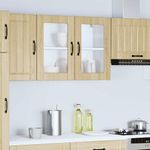 Casa si Gradina - Mobilier - Comode si corpuri - Corpuri bucatarie - Dulap bucatarie cu usa sticla Lucca lemn de stejar de Sonoma, mărime 80x31x60 cm - Infinity.ro