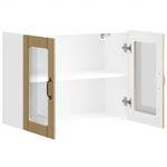 Casa si Gradina - Mobilier - Comode si corpuri - Corpuri bucatarie - Dulap bucatarie cu usa sticla Lucca lemn de stejar de Sonoma, mărime 80x31x60 cm - Infinity.ro