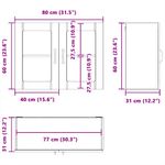 Casa si Gradina - Mobilier - Comode si corpuri - Corpuri bucatarie - Dulap bucatarie cu usa sticla Lucca lemn de stejar de Sonoma, mărime 80x31x60 cm - Infinity.ro