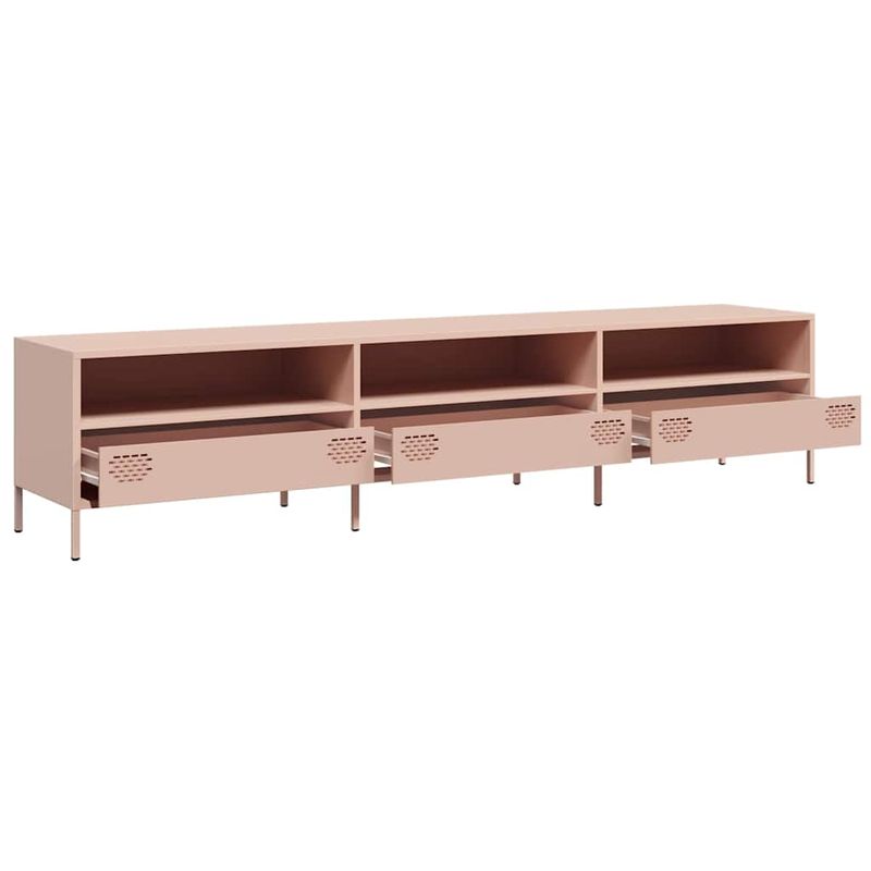 Casa si Gradina - Mobilier - Comode si corpuri - Comode - Dulap TV, roz, 202x39x43,5 cm, otel laminat la rece - Infinity.ro