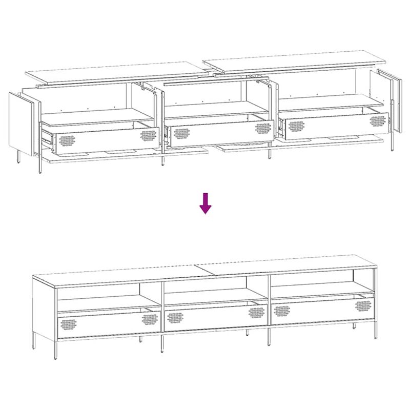 Casa si Gradina - Mobilier - Comode si corpuri - Comode - Dulap TV, roz, 202x39x43,5 cm, otel laminat la rece - Infinity.ro