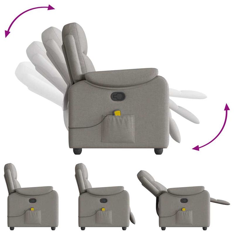 Ingrijire personala si Cosmetice - Sanatate si wellness - Articole wellness - Fotolii de masaj - Fotoliu de masaj rabatabil, gri taupe, material textil - Infinity.ro