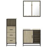 Casa si Gradina - Mobilier - Seturi de mobilier - Seturi baie - Set mobilier de baie, 3 piese, stejar sonoma, lemn prelucrat - Infinity.ro