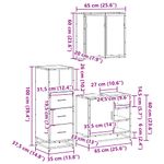 Casa si Gradina - Mobilier - Seturi de mobilier - Seturi baie - Set mobilier de baie, 3 piese, stejar sonoma, lemn prelucrat - Infinity.ro