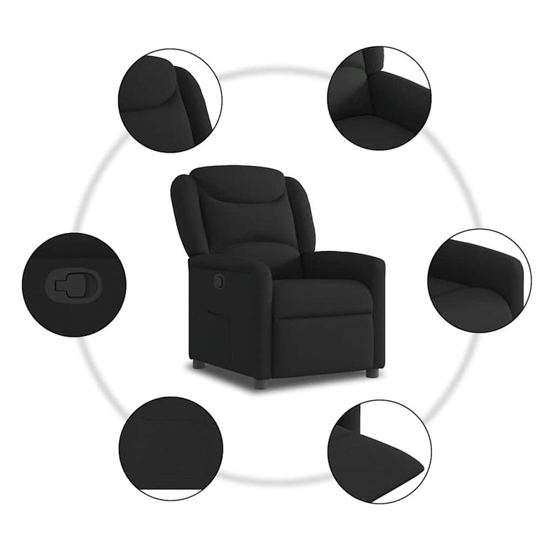 Casa si Gradina - Mobilier - Scaune si fotolii - Fotolii - Fotoliu rabatabil, negru, material textil - Infinity.ro