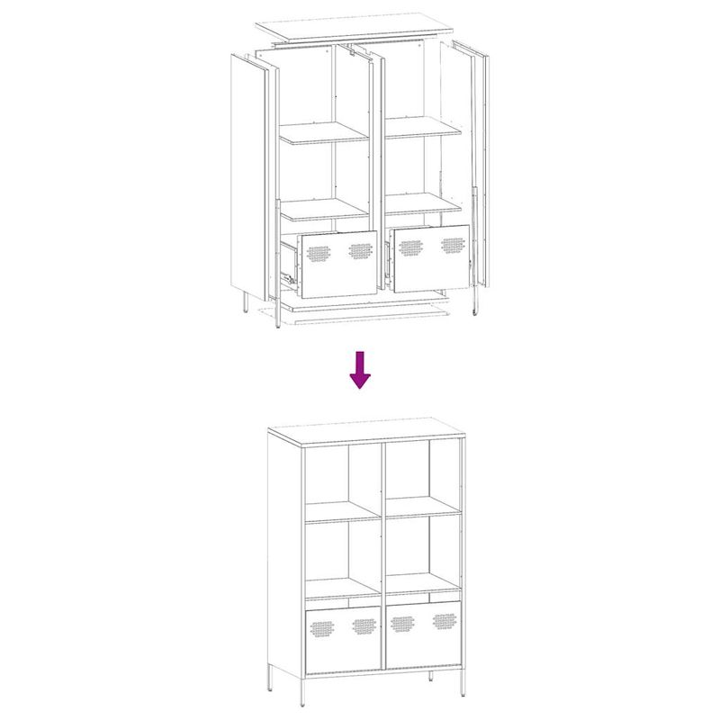 Casa si Gradina - Mobilier - Comode si corpuri - Corpuri bucatarie - Dulap inalt, alb, 68x39x103,5 cm, otel - Infinity.ro