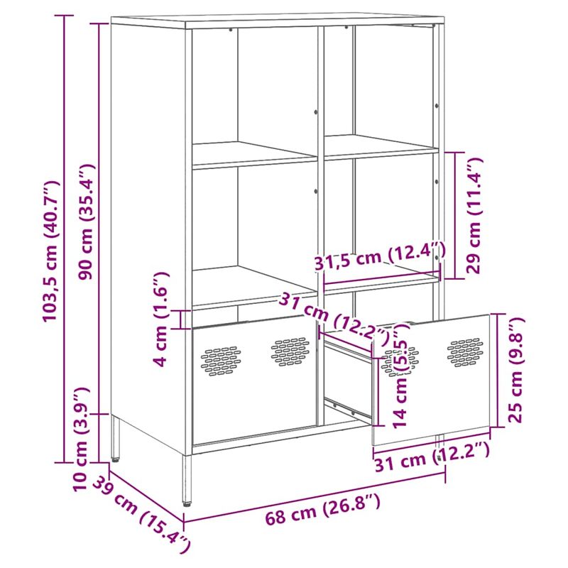 Casa si Gradina - Mobilier - Comode si corpuri - Corpuri bucatarie - Dulap inalt, alb, 68x39x103,5 cm, otel - Infinity.ro