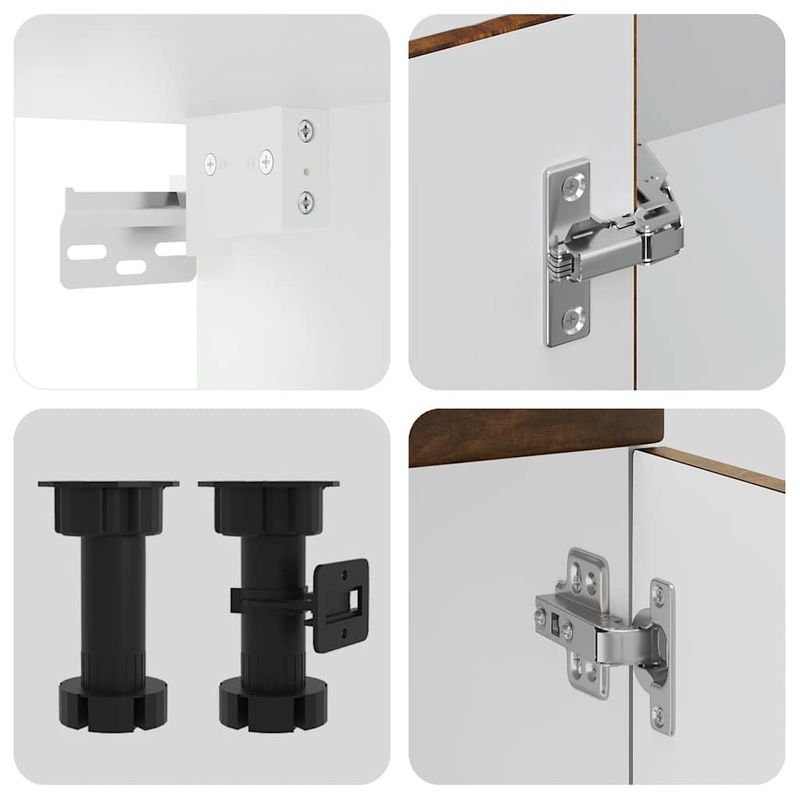 Casa si Gradina - Mobilier - Comode si corpuri - Corpuri bucatarie - Set dulap de bucatarie din 8 piese „Kalmar” stejar afumat Lemn - Infinity.ro
