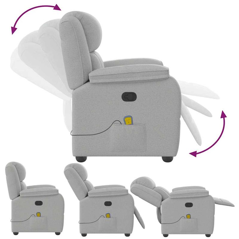 Ingrijire personala si Cosmetice - Sanatate si wellness - Articole wellness - Fotolii de masaj - Scaun de masaj cu tesatura gri nor - Infinity.ro