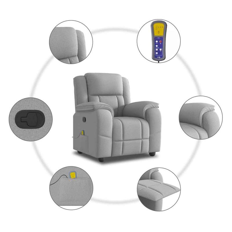 Ingrijire personala si Cosmetice - Sanatate si wellness - Articole wellness - Fotolii de masaj - Scaun de masaj cu tesatura gri nor - Infinity.ro
