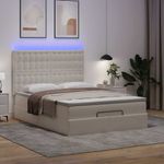 Casa si Gradina - Mobilier - Paturi si accesorii - Paturi - Cadru de pat otoman cu saltea alb 140x200cm piele artificiala - Infinity.ro