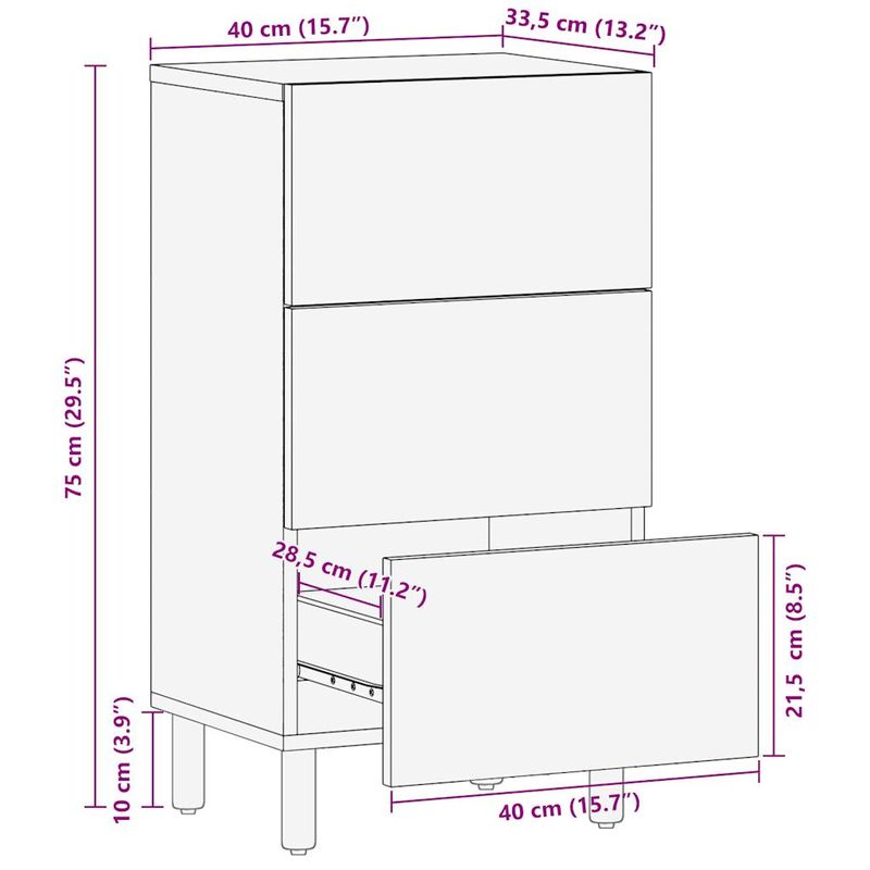 Casa si Gradina - Mobilier - Dulapuri si sifoniere - Dulapuri - Dulap, 40x33,5x75 cm, lemn masiv de mango brut - Infinity.ro