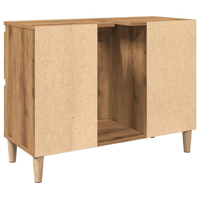Casa si Gradina - Mobilier - Mobilier baie - Comode baie - Dulap de chiuveta stejar artizanal, 80x33x60 cm, lemn prelucrat - Infinity.ro