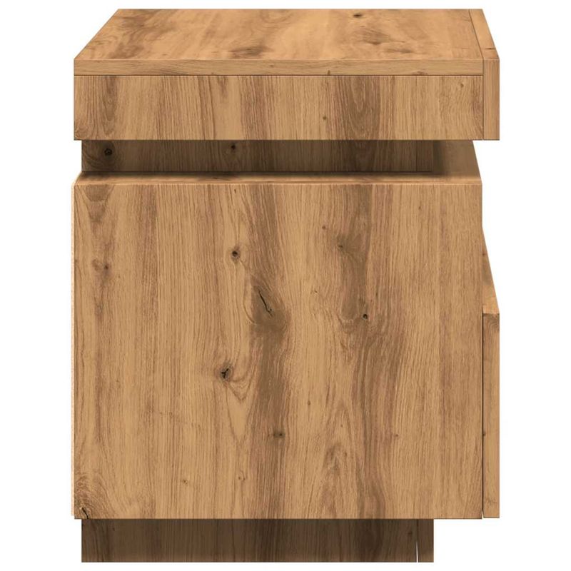 Casa si Gradina - Mobilier - Comode si corpuri - Noptiere - Noptiere cu lumini LED, 2 buc., stejar artizanal, 40x39x48,5 cm - Infinity.ro