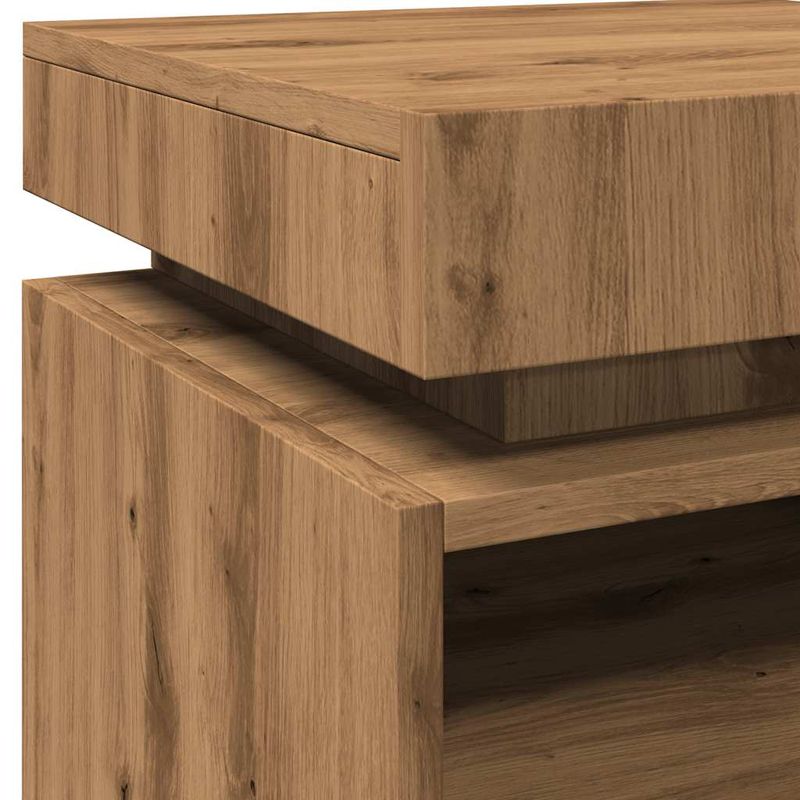 Casa si Gradina - Mobilier - Comode si corpuri - Noptiere - Noptiere cu lumini LED, 2 buc., stejar artizanal, 40x39x48,5 cm - Infinity.ro