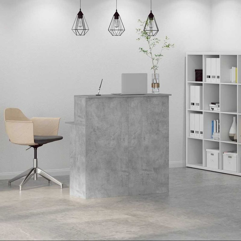 Casa si Gradina - Mobilier - Mese si birouri - Birouri - Birou de receptie Gri beton 100x50x103,5 cm Lemn prelucrat - Infinity.ro