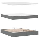Casa si Gradina - Mobilier - Paturi si accesorii - Paturi - Cadru pat otoman cu saltea tesatura gri inchis 180x200 cm - Infinity.ro