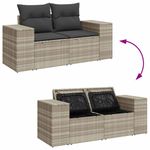 Casa si Gradina - Gradina si terasa - Mobilier exterior - Seturi mobila gradina - Set canapele de gradina cu perne, 6 piese gri deschis poliratan - Infinity.ro