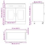 Casa si Gradina - Mobilier - Comode si corpuri - Corpuri bucatarie - Dulap de baza de bucatarie „Kalmar” Lemn prelucrat gri beton, model 1x dulap inferior (2 uși 1 sertar), mărime 80x46x81.5 cm - Infinity.ro