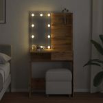 Casa si Gradina - Mobilier - Comode si corpuri - Masute de toaleta - Masa de toaleta cu LED Artisan Stejar 74,5x40x141 cm - Infinity.ro