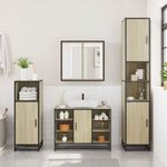 Casa si Gradina - Mobilier - Seturi de mobilier - Seturi baie - Set mobilier de baie, 3 piese, stejar sonoma, lemn prelucrat - Infinity.ro