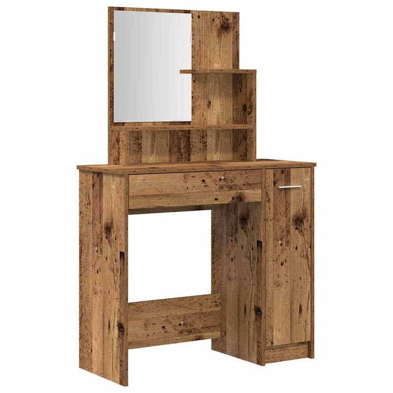 Casa si Gradina - Mobilier - Comode si corpuri - Masute de toaleta - Set de masuta de toaleta din lemn vechi Lemn prelucrat - Infinity.ro