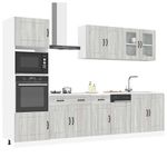 Casa si Gradina - Mobilier - Comode si corpuri - Corpuri bucatarie - Set de dulapuri de bucatarie 7 piese „Kalmar” lemn Sonoma gri - Infinity.ro