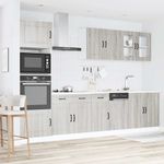 Casa si Gradina - Mobilier - Comode si corpuri - Corpuri bucatarie - Set de dulapuri de bucatarie 7 piese „Kalmar” lemn Sonoma gri - Infinity.ro