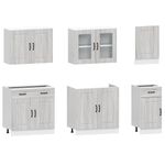 Casa si Gradina - Mobilier - Comode si corpuri - Corpuri bucatarie - Set de dulapuri de bucatarie 7 piese „Kalmar” lemn Sonoma gri - Infinity.ro