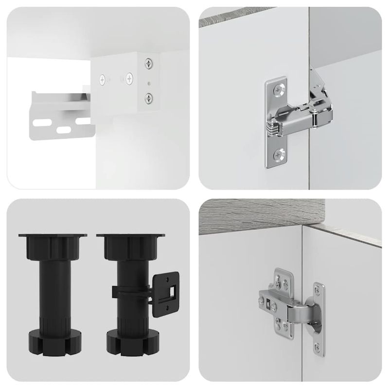 Casa si Gradina - Mobilier - Comode si corpuri - Corpuri bucatarie - Set de dulapuri de bucatarie 7 piese „Kalmar” lemn Sonoma gri - Infinity.ro