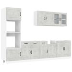 Casa si Gradina - Mobilier - Comode si corpuri - Corpuri bucatarie - Set dulapuri de bucatarie 7 piese „Kalmar” gri beton Lemn - Infinity.ro