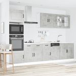 Casa si Gradina - Mobilier - Comode si corpuri - Corpuri bucatarie - Set dulapuri de bucatarie 7 piese „Kalmar” gri beton Lemn - Infinity.ro