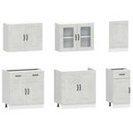 Casa si Gradina - Mobilier - Comode si corpuri - Corpuri bucatarie - Set dulapuri de bucatarie 7 piese „Kalmar” gri beton Lemn - Infinity.ro