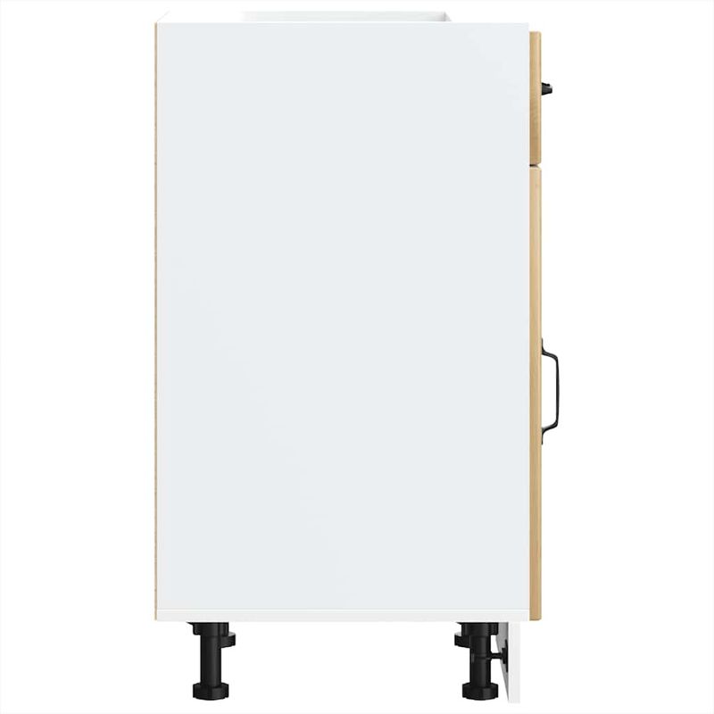 Casa si Gradina - Mobilier - Comode si corpuri - Corpuri bucatarie - Dulap de baza de bucatarie „Lucca” din lemn de stejar artizanal, model 1x dulap inferior (1 ușă 1 sertar), mărime 40x46x81.5 cm - Infinity.ro