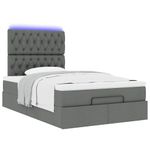 Casa si Gradina - Mobilier - Paturi si accesorii - Paturi - Cadru pat otoman cu saltea tesatura gri inchis 120x190 cm - Infinity.ro