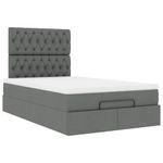 Casa si Gradina - Mobilier - Paturi si accesorii - Paturi - Cadru pat otoman cu saltea tesatura gri inchis 120x190 cm - Infinity.ro